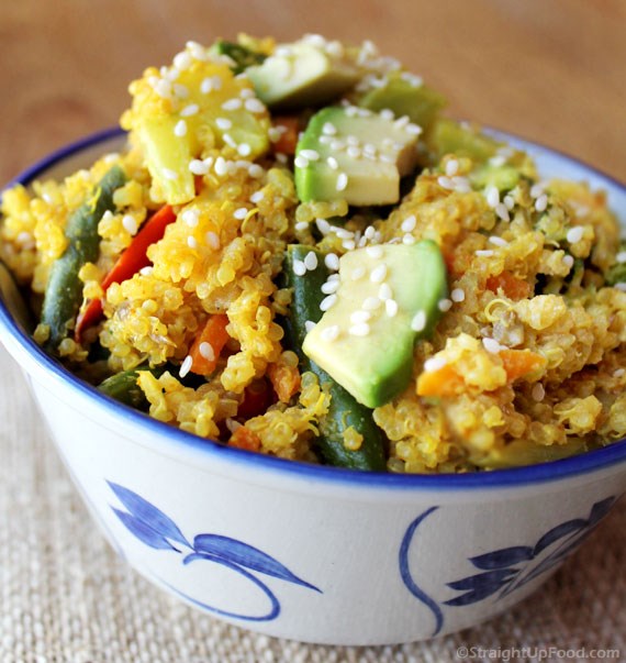 Quinoa curry with mixed vegetables
