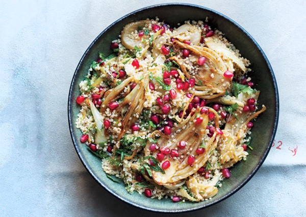 Quinoa, fennel, and pomegranate salad