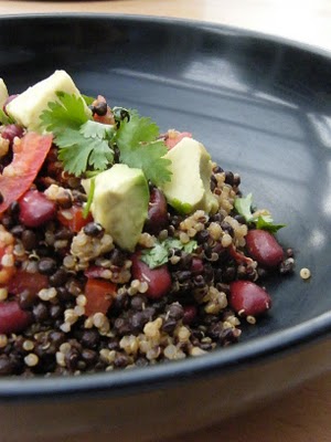 Quinoa, lentil & bean salad