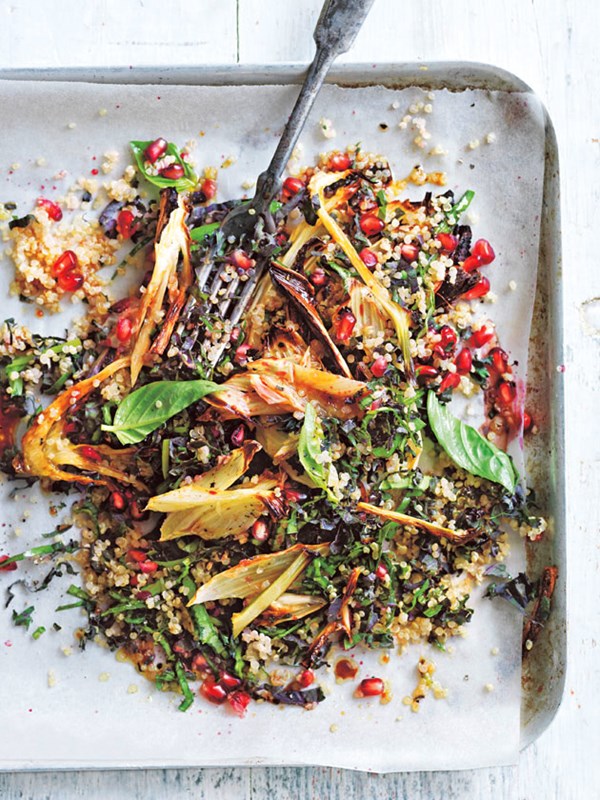 Quinoa, roasted fennel and pomegranate tabouli