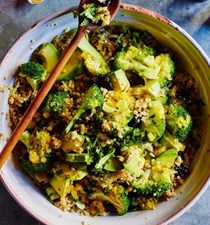 Quinoa salad with broccoli, preserved lemon and avocado oil