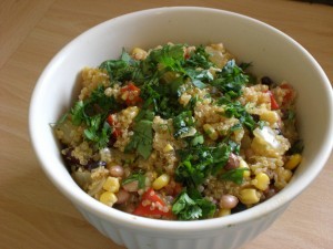 Quinoa salad with Mexican flavorings