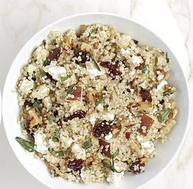 Quinoa salad with pears and dried cherries