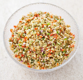 Quinoa salad with red bell pepper and cilantro