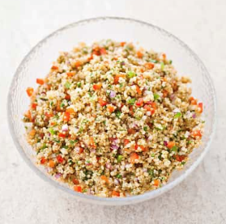 Quinoa salad with red bell pepper and cilantro