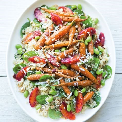 Quinoa salad with roasted carrots & blood oranges