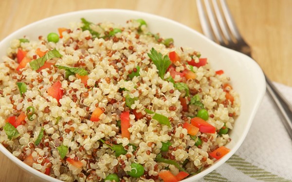 Quinoa salad with veggies and herbs