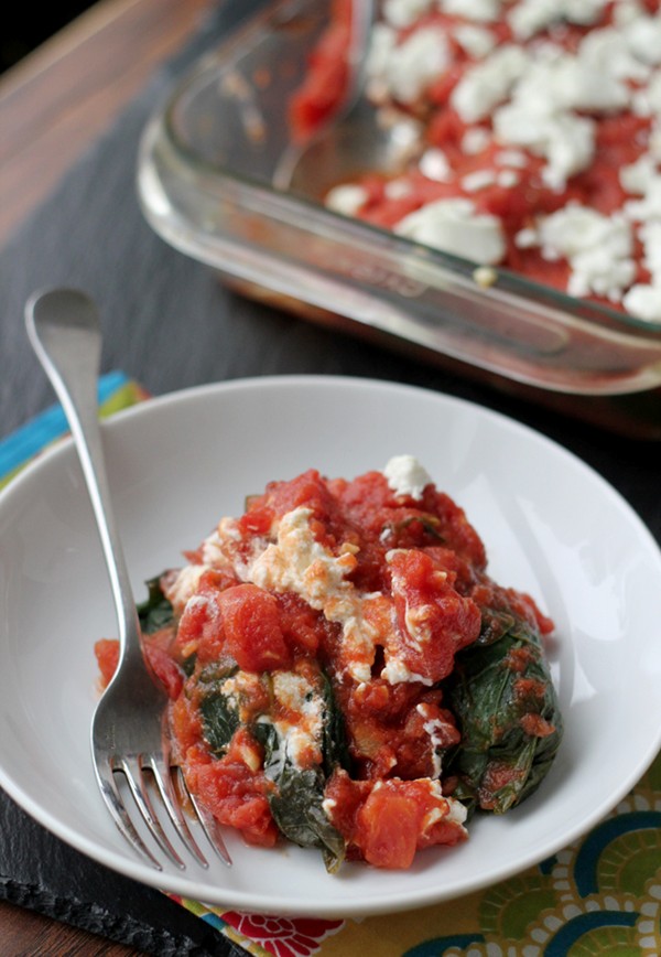 Quinoa-stuffed collard green rolls with goat cheese