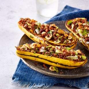 Quinoa-stuffed delicata squash