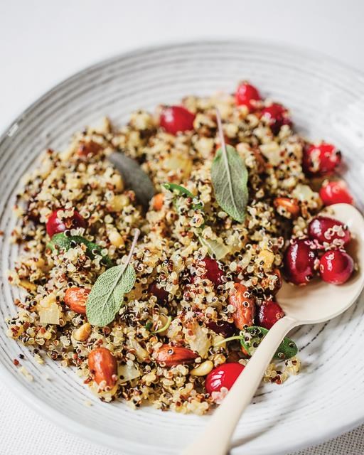 Quinoa stuffing with nuts and cranberries