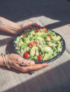 Quinoa, tomato and avocado salad