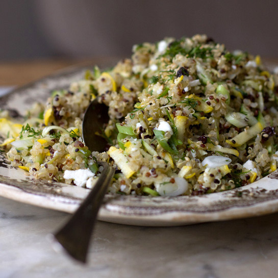 Quinoa with currants, dill, and zucchini