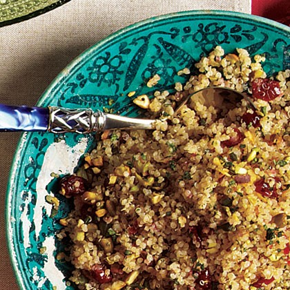 Quinoa with dried cherries and pistachios