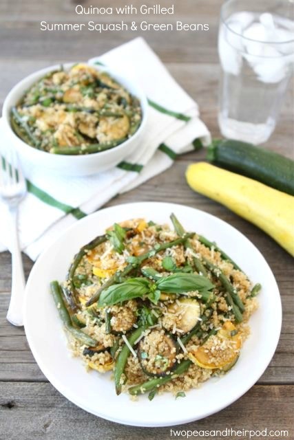 Quinoa with grilled summer squash & green beans