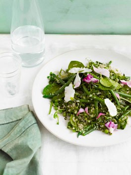 Quinoa with peas, beans, lemon and herbs