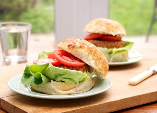 Quorn, chickpea and mushroom burgers