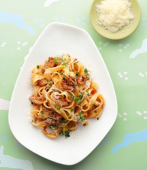 Rabbit and fettucine