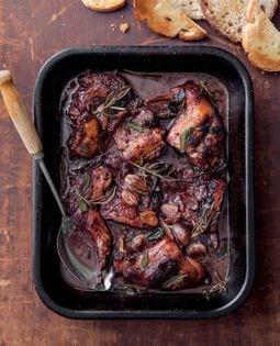 Rabbit braised in red wine