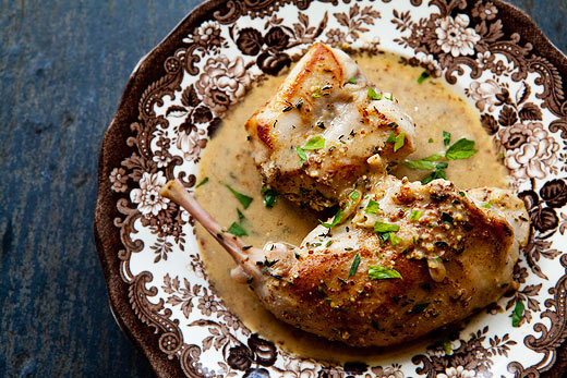 Rabbit in mustard sauce