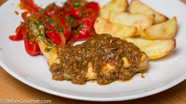 Rabbit in piquant sauce (Coniglio in salsa piccante)