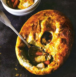 Rabbit pie with spring carrots