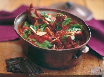 Rabbit with chocolate and tomatoes