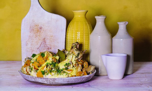 Rabbit with mustard