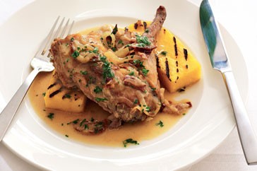 Rabbit with pancetta and mustard (Coniglio con pancetta e senape)