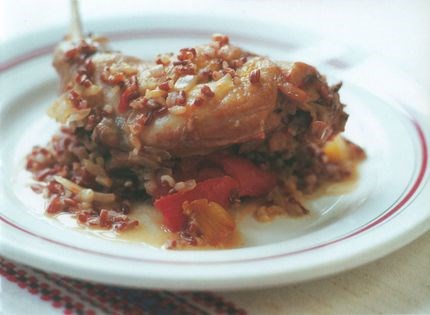 Rabbit with red rice