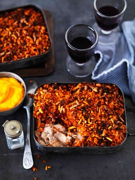 Rabbit with romesco crust