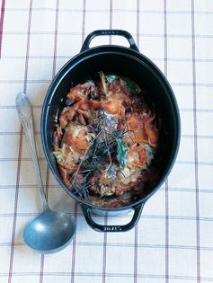 Rabbit with smoky bacon (Lapin au lard fumé)