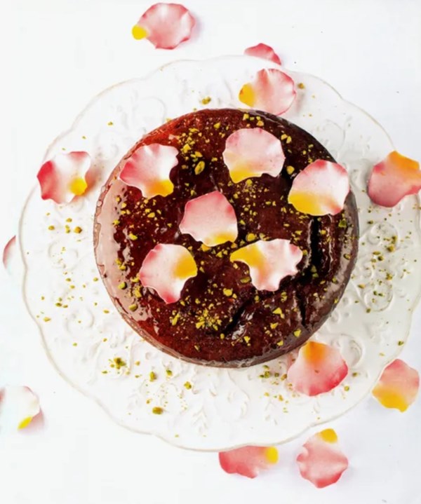Rachel Allen's lime yogurt cake with rosewater and pistachios