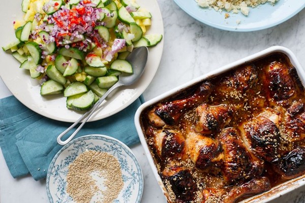Rachel Khoo's sticky Malaysian chicken with pineapple salad