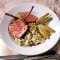 Rack of lamb with fennel risotto