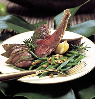 Rack of lamb with fresh herbs and garlic