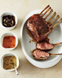 Rack of lamb with mustard-shallot sauce