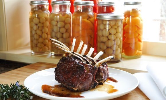 Rack of lamb with quince glaze