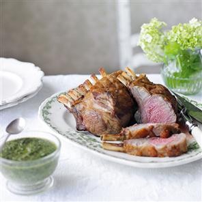 Rack of lamb with salsa verde