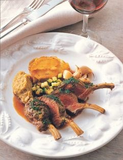 Rack of lamb with spring vegetables