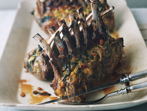 Rack of lamb with Swiss chard