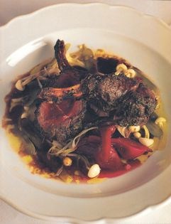 Rack of venison with warm salad of root vegetables