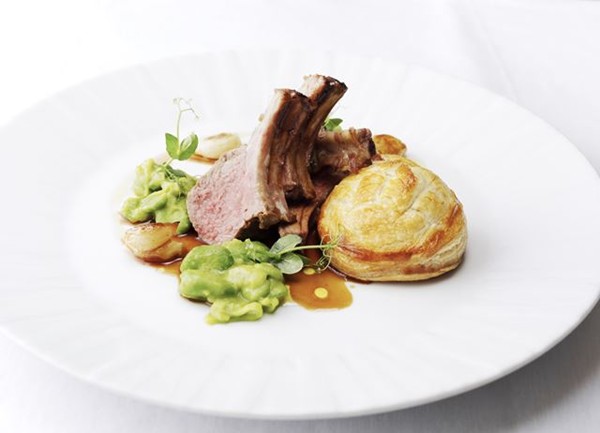 Rack of Welsh Lamb with lamb sweetbread pie and gravy