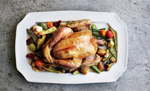 Rack-roasted chicken