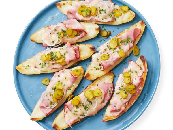 Raclette potato skins 