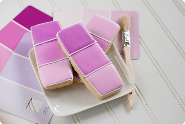 Radiant orchid paint chip cookies