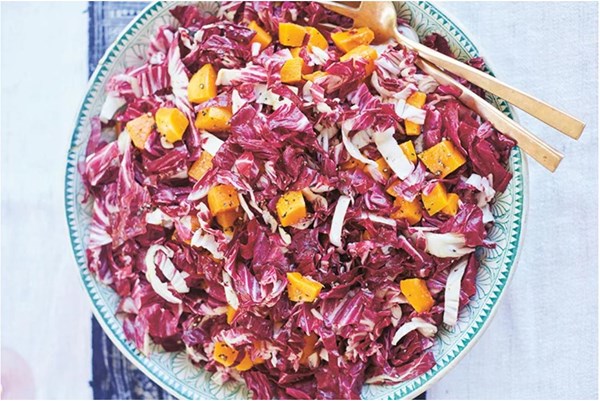 Radicchio + roasted squash salad