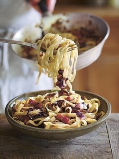 Radicchio and bacon pasta