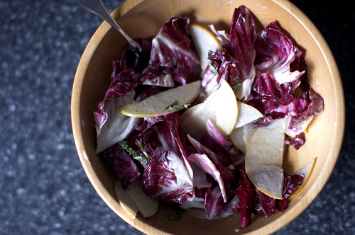 Radicchio, apple and pear salad