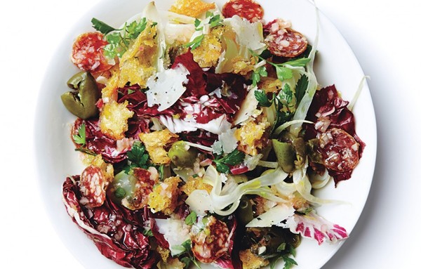Radicchio, fennel, and olive panzanella