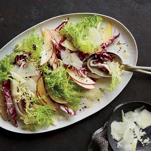 Radicchio, frisée, apple, and Manchego salad